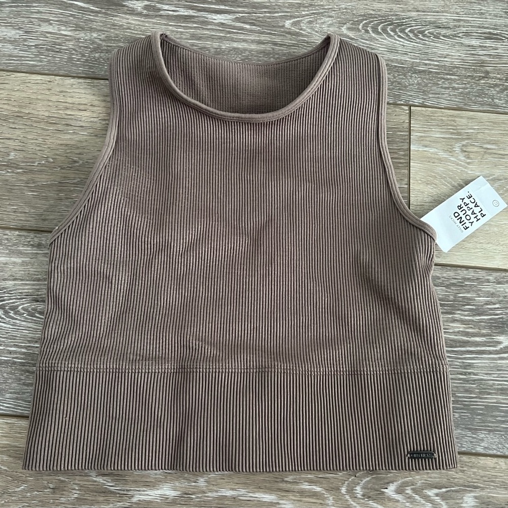 Hollister Gilly Hicks Brown Ribbed Tank Top